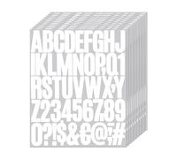 10 Sheets 500 Pcs White Vinyl Letter Stickers, 2 Inch/5cm Self Adhesive Mailbox Numbers Stickers Waterproof Alphabet Numbers Symbols Sticker for Mailbox, Window, Door, Cars, Address Number