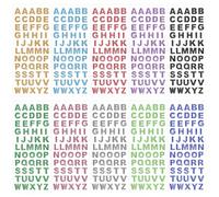 10 Sheets/550 Pcs Glitter Letter Stickers, Self-Adhesive Rhinestone Alphabet Stickers Multicolor Bling A-Z Stick on Letters for Scrapbooking Card Making Grad Cap DIY Art Craft