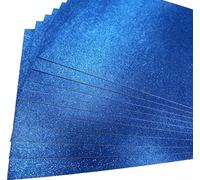 10 Sheets A4 Blue Glitter Cardstock Paper, 250gsm Non Shed Glitter Cardstock for Scrapbook DIY Art Project Greeting Cards Wedding Birthday Party Decoration (Blue)