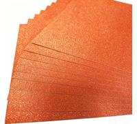 10 Sheets A4 Orange Glitter Cardstock Paper, 250gsm Non Shed Glitter Cardstock for Scrapbook DIY Art Project Greeting Cards Wedding Birthday Party Decoration (Orange)