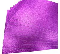 10 Sheets A4 Purple Glitter Cardstock Paper, 250gsm Non Shed Glitter Cardstock for Scrapbook DIY Art Project Greeting Cards Wedding Birthday Party Decoration (Purple)