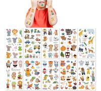 10 Sheets Animal Temporary Tattoos for Kids Waterproof Colorful Cartoon Zoo Giraffe Forest Little Tiger Cute Fake Tattoo Stickers