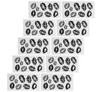 10 Sheets Black Lip Tattoo Stickers for Dancers, Performers | Waterproof Glue, Peel off Removal, Realistic Finish, Holiday Use for Face Skin and Neck