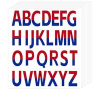 10 Sheets Blue and Red Letter Stickers, 1.73 Inch Spider Self Adhesive Vinyl Waterproof Alphabet Letter Stickers Easy to Stick and Peel for Water Bottle Door Car Poster Board DIY Decor