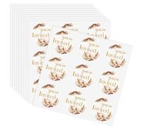 10 Sheets Boho Floral Wedding Invitation Stickers, 5cm/2in Vintage You're Invited Label Seals Waterproof Favor Tags for Wedding Bridal Shower Party Invitation Gift Envelope Decoration Accessories