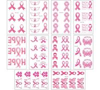 10 Sheets Breast Cancers Awareness Tattooed Stickers Ribbon Temporary Tattooed Temporary Stickers Decoration For Party