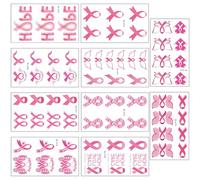 10 Sheets Breast Cancers Temporary Tattooed Stickers Ribbon Tattooed Breast Cancers Body Stickers For Women