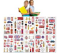 10 Sheets British Flag Temporary Stickers London Anniversary Party Favors Temporary Stickers