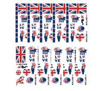 10 Sheets British Temporary Tattoos Decorations,Union Jack Flag Tattoo Transfer Stickers for Face Body Football,Rugby, Watch Parties & British Party Decorations