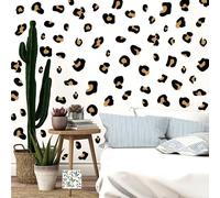 10 Sheets Brown Leopard Print Wall Stickers Irregular Leopard Print Wall Decals for Adults,Art Design Decor Wallpaper for Decoration Windows Kitchen Bathroom Living Room Bedroom Glass Doors