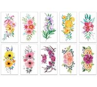 10 Sheets Butterflies、Mermaid、Sea Animals waterproof Temporary Tattoos, Mixed Styles Cartoon Tattoos, party makeup gifts (B)