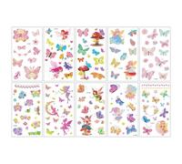 10 Sheets Butterflies、Mermaid、Sea Animals waterproof Temporary Tattoos, Mixed Styles Cartoon Tattoos, party makeup gifts (D)
