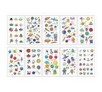 10 Sheets Butterflies、Mermaid、Sea Animals waterproof Temporary Tattoos, Mixed Styles Cartoon Tattoos, party makeup gifts (K)