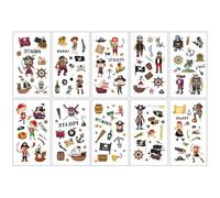 10 Sheets Butterflies、Mermaid、Sea Animals waterproof Temporary Tattoos, Mixed Styles Cartoon Tattoos, party makeup gifts (Q)