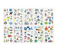 10 Sheets Butterflies、Mermaid、Sea Animals waterproof Temporary Tattoos, Mixed Styles Cartoon Tattoos, party makeup gifts (L)