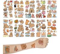 10 Sheets Capybara Temporary Tattoos - Waterproof Capybara Stickers for Kids - Fun Capybara Birthday Decorations - Perfect Party Favors, Goodie Bag Fillers & Reward Supplies