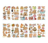 10 Sheets Capybara Theme Temporary Tattoos for Kids Glitter Styles Waterproof Fake Animal Children Tattoo Stickers for Body Face Party Birthday Class Games Toys Supplies Decorations Favours