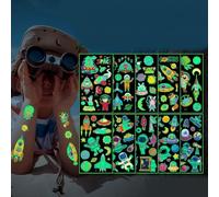 10 Sheets Cartoon Space Glow-In-The-Dark Waterproof Temporary Stickers For Children'S Activities And Rewards