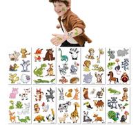 10 Sheets Children's Cartoon Jungle Animal Temporary Tattoos Cute Forest Friends Party Stickers