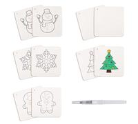 10 Sheets Christmas Magic Foam Texture Paper, Christmas Tree Snowman Gingerbread Man Snowflakes Magic Foam Painting Paper for Kids Creative DIY Arts and Crafts Supplies