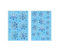 10 Sheets Christmas Window Clings Snowflakes Static Window Stickers Decals for Glass Windows Christmas Decorations Snowflake Ornaments Xmas Party Home Décor Gold White or Blue (Blue)