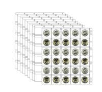 10 Sheets Coin Collection Pages, Coins Pocket Page with 300 Pockets, Coin Binder Inserts Sleeves with Standard 9 Hole for Coin Album. Storage Holder for Currency, Stamp and Other Supplies (30-Pocket)