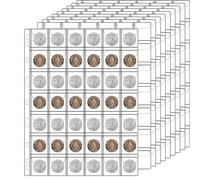 10 Sheets Coin Collection Pages, Coins Pocket Page with 420 Pockets, Coin Binder Inserts Sleeves with Standard 9 Hole for Coin Album. Storage Holder for Currency, Stamp and Other Supplies (42-Pocket)