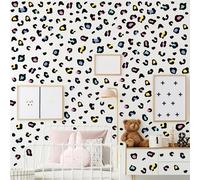 10 Sheets Color Leopard Print Wall Decals Peel and Stick Modern Styles DIY Speckles Wall Stickers for Teen Girls Boy Kids Nursery Bedroom Home Living Children's Room Kindergarten Decoration