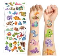 10 Sheets Cute Cartoon Dinosaur Temporary Tattoo Stickers For Arms And Faces Fun Party Material Waterproof