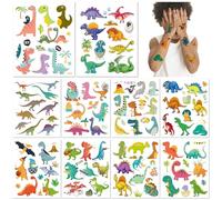 10 Sheets Dinosaur Temporary Tattoos for Kids Waterproof Cute Cartoon Dino Stickers for Boys Girls Party Favors