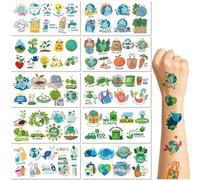 10 Sheets Earth Day Temporary Tattoo Stickers Environmental Protection Stickers Children'S Reward Stickers Safe And Waterproof Temporary Tattoo Stickers.