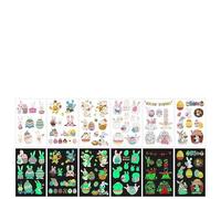 10 Sheets Easter Temporary Tattoos for Kids,Glow In The Dark Bunny Egg and Chick Easter Tattoos,Egg Hunt Activities Spring Party Bag Fillers,Easter Gifts for Children Girls Boys Birthday Supplies