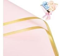 10 Sheets Flower Wrapping Paper Waterproof Bouquet Wrapping Paper, Pink Wrapping Paper for Flower Bouquet
