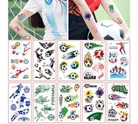 10 Sheets Football Temporary Tattoos Stickers with Personalised Football Figures for Football Fans,Temporary Transfer Tattoos for Sport Theme Party Boys Birthday Party Football World Cup Decoration