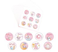 10 Sheets Gender Reveal Stickers Baby Shower Stickers Pink Girl Labels Baby Reveal Game Voting Stickers for Gender Reveal Party Decorations (Girl) A5MYTZ
