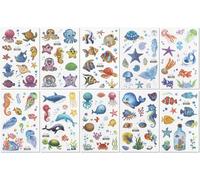 10 Sheets Glitter Temporary Tattoo Stickers Waterproof Animal And Ocean-Themed Temporary Tattoo Stickers For Children