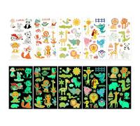 10 Sheets Glow in the Dark Tattoos Sticker, Luminous Temporary Tattoo with Animal Designs, Fun Fake Tattoos Set and Glow in the Dark Stickers for Party Decorations Festivals and School Events