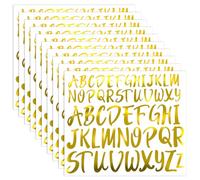 10 Sheets Gold Letter Stickers, Self Adhesive Vinyl Alphabet Stickers, Glitter Waterproof Decals for DIY Crafts, Classroom Decor, Mailbox, Party Supplies (Gold, 1'' and 2'')