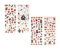 10 Sheets Halloween Stickers, Cute Halloween Pumpkin Ghost Witch Hat Bat Decals Small Stickers Bulk Party Favors for Kids Classroom Crafts Gifts Party Supplies Decoration Decor