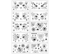 10 Sheets Halloween Tattoo Scar Stickers, Halloween Face Tattoo Face Stickers for Women Men Masquerade Halloweens Cosplay Party Makeup Props (Q)