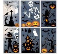 10 Sheets Halloween Window Stickers Decals, SILARLAIT Window Stickers Double-Sided & Reusable Halloween Window Decoration Window Clings Stickers for Halloween Party Decoration