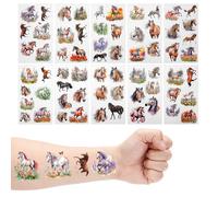 10 Sheets Horse Tattoos for Children, Horses Temporary Fake Tattoos Stickers Vivid Horse Pattern Tattoo Water Transfer Tattoo Face Body Sticker
