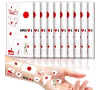 10 Sheets Japan Flag Temporary Tattoo, Japanese Flag Tattoo Transfer Stickers Japanese Patriotic Tattoos for World Cup Football 2026 Decoration National Day Japan Party Decorations