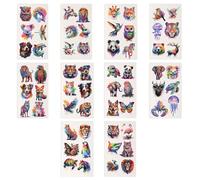 10 Sheets Kids Tattoos Temporary, Watercolor Animal Temporary Tattoos Cute Fake Stickers for Body Arm Shoulder for Birthday Party Supplies (Style 2)