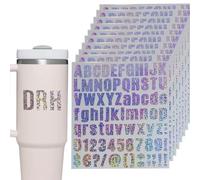 10 Sheets Letter Customized Name Stickers, Waterproof Number Stickers, Letter Stickers for Children, Decoration Arts, DIY Water Bottles/Hat,Silver