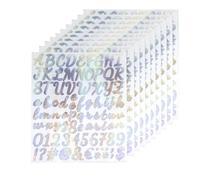 10 Sheets Letter Customized Name Stickers, Waterproof Number Stickers, Letter Stickers for Children, Decoration Arts, DIY Water Bottles/Hat,Handwriting Silver