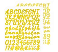 10 Sheets Letter Stickers,Alphabet Number Sticker,Gold Self-Adhesive Vinyl Letter Stickers for Mailbox,Signs and DIY Scrapbooking