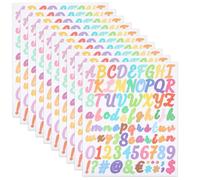 10 Sheets Letter Stickers,Colorful Alphabet Stickers,Bold Upper and Lower Case Letters, Numbers, Punctuation Marks A-Z,1-9, Waterproof Decals for Crafts DIY Poster Window Mailboxes (Handwritten)