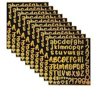 10 Sheets Letter Stickers for Stanley Cup, Waterproof Self-Adhesive Water Bottle Name Sticker Personalized Vinyl Number Tags Alphabet Logo Sticker for Stanley Tumbler Cups Accessories (Gold)