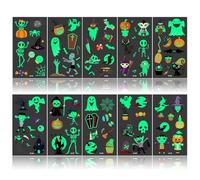 10 Sheets Luminous Halloween Tattoos, Children's Luminous Tattoos, Party Bag Games, Gifts Halloween Party, Glow in the Dark, Temporary, Pumpkin Ghost Spider Sticker, Decoration Party for Decoration